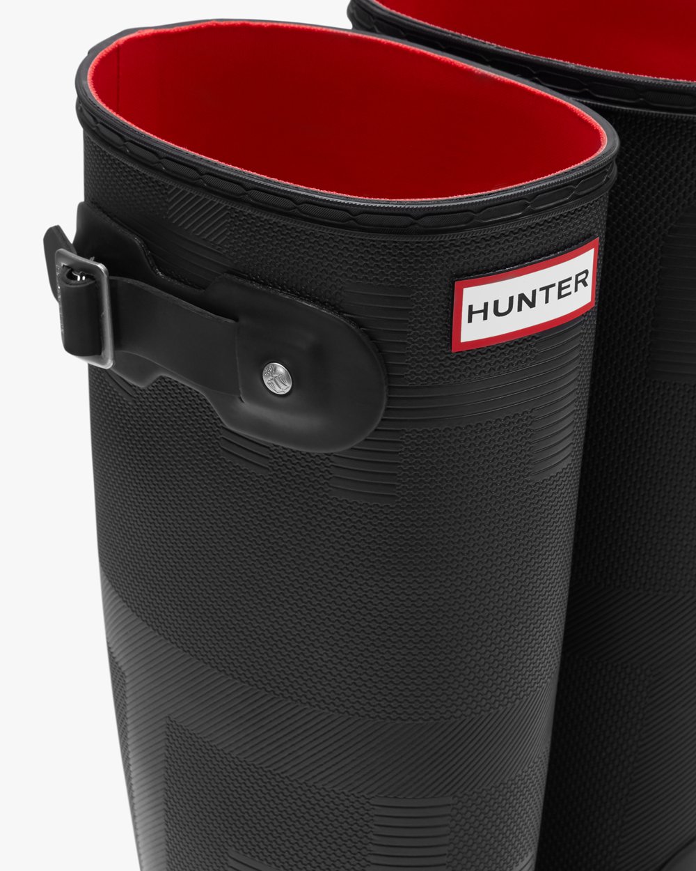 Hunter Original Exploded Logo Texture Tall Rain Boots - Online Womens Black - TIKFJZ826